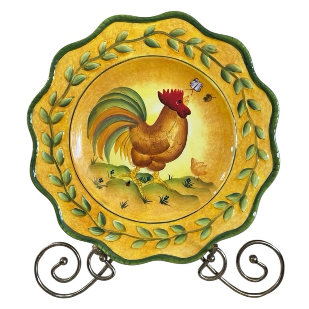 Vintage House of Hattan Pamela Silin Palmer Rooster Decorative Plate